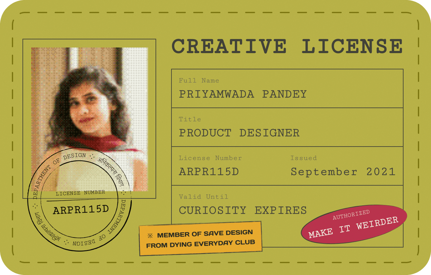 Priyamwada's creative license
