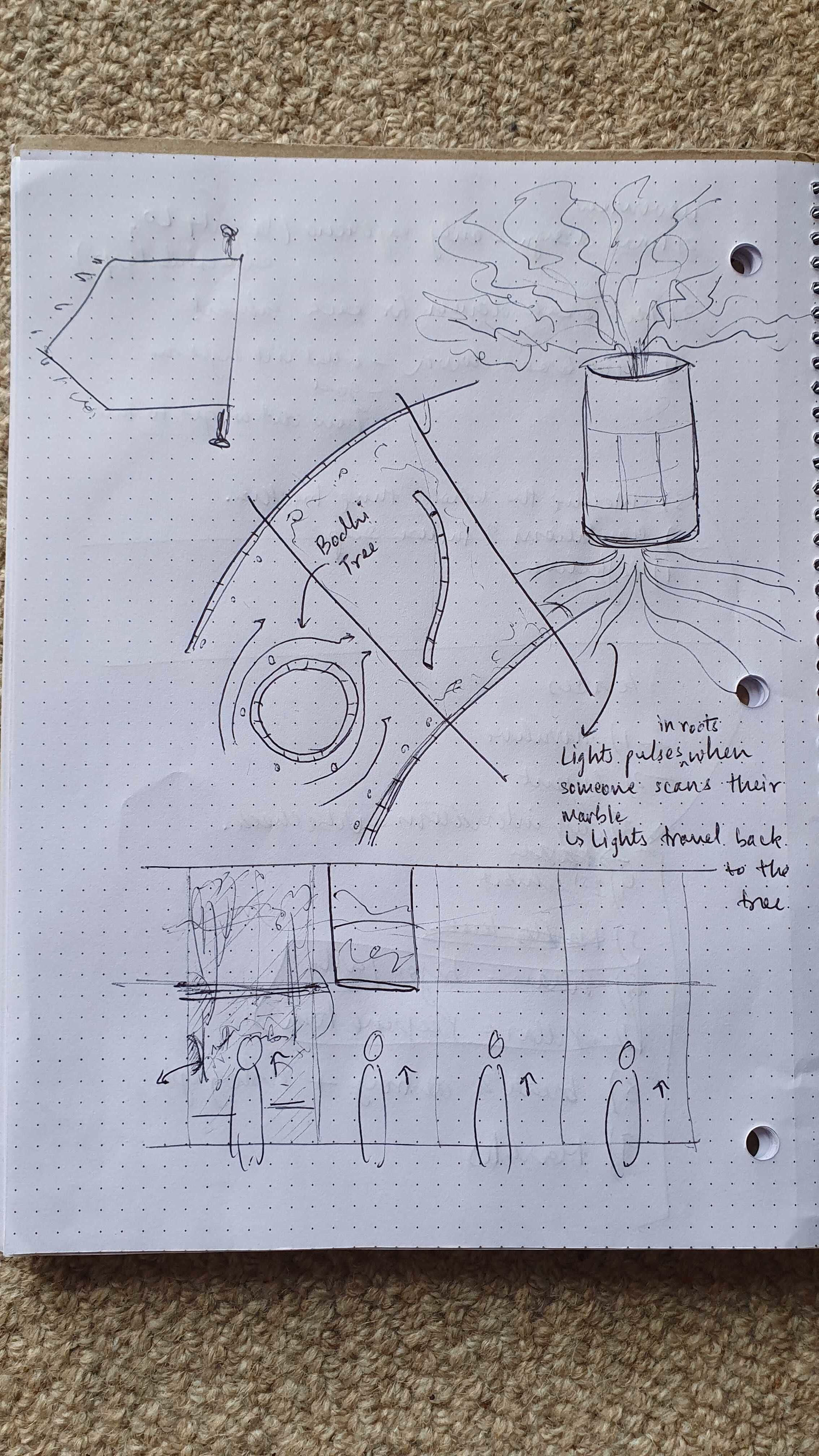 Hand-drawn sketch on grid paper